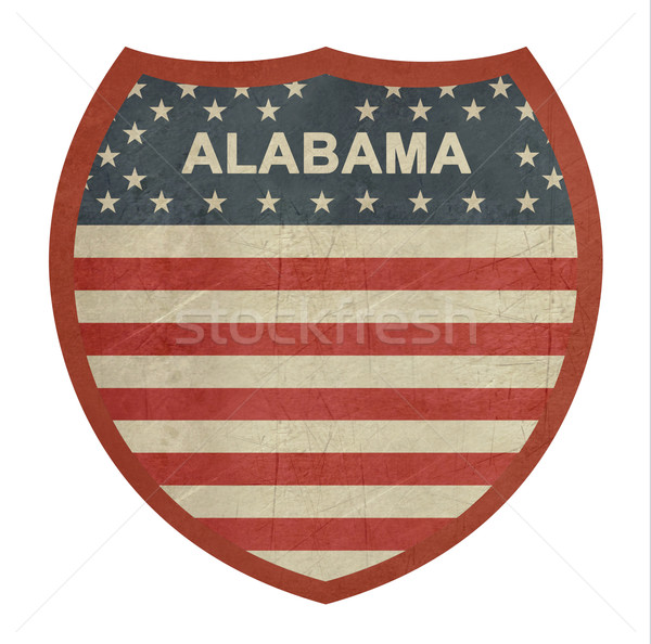 Imagine de stoc: Grunge · Alabama · american · interstatal · semn · autostrada · izolat
