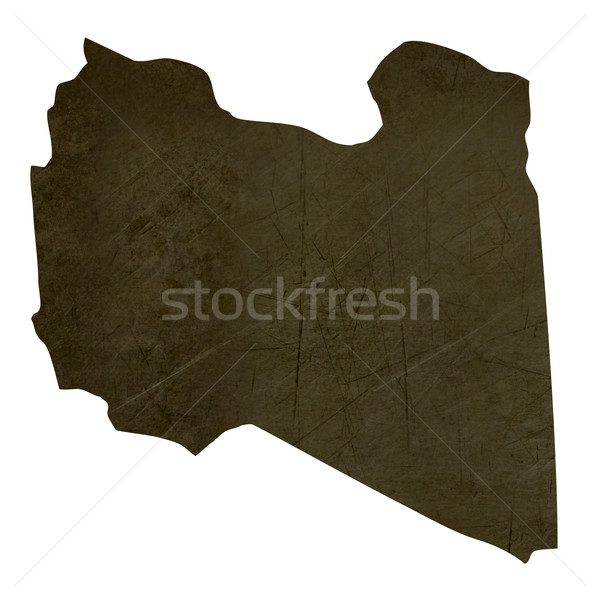 Dark silhouetted map of Libya Stock photo © speedfighter