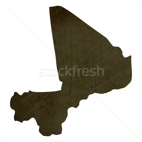 Dark silhouetted map of Mali Stock photo © speedfighter