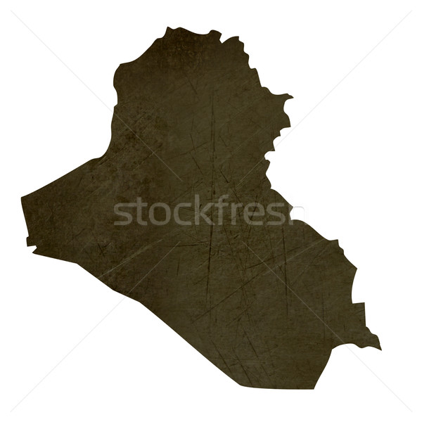 Dark silhouetted map of Iraq Stock photo © speedfighter