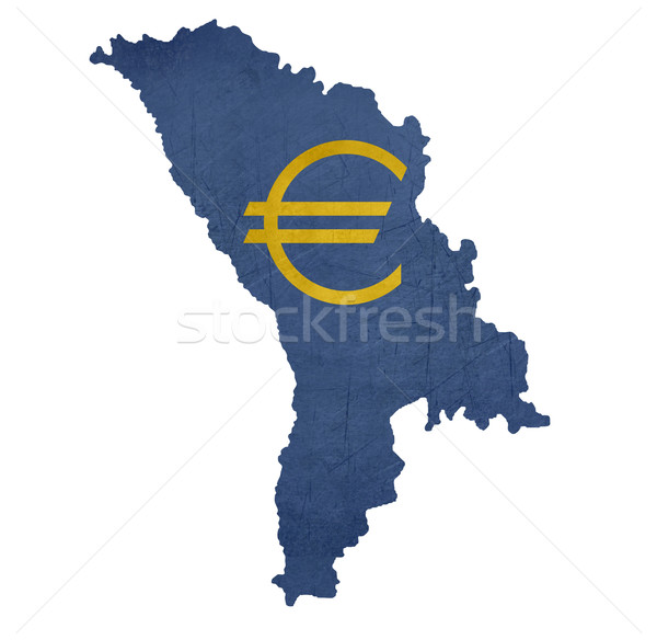 European currency symbol on map of Moldova Stock photo © speedfighter