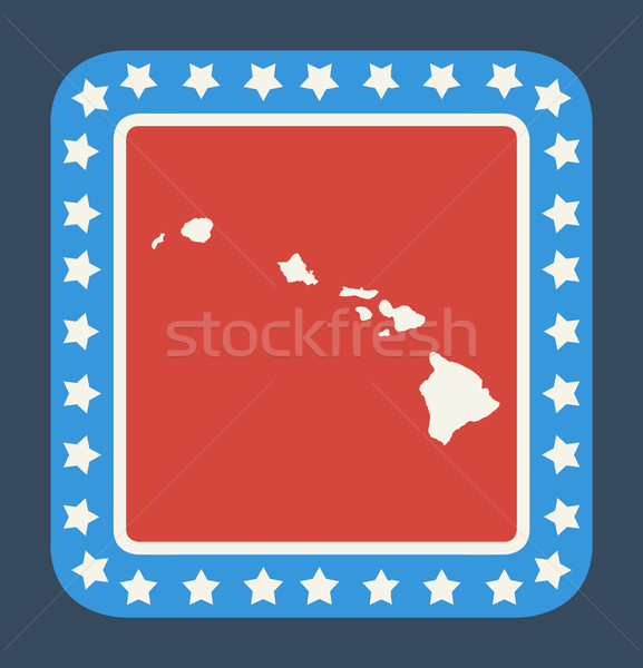 Stock photo: Hawaii state button