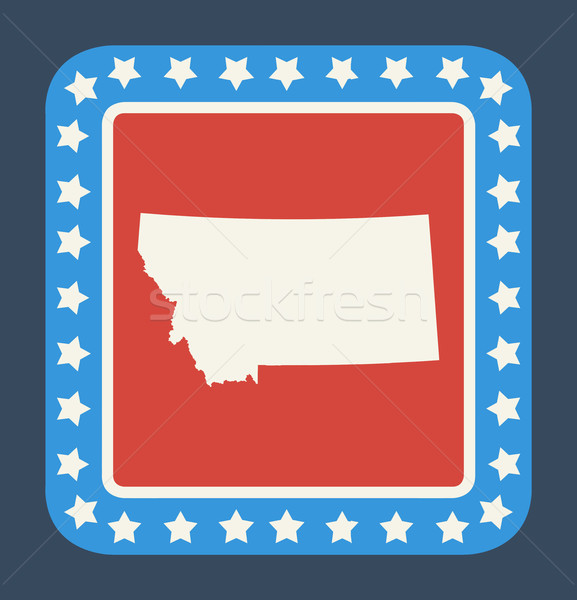Foto stock: Montana · botão · bandeira · americana · web · design · estilo · isolado
