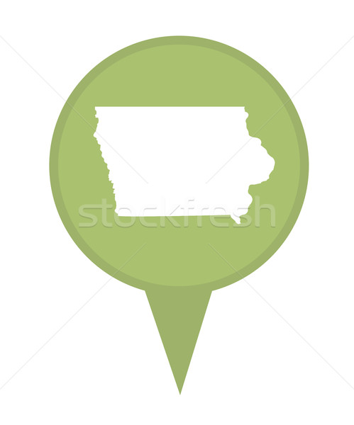 Iowa mapa pin americano marcador aislado Foto stock © speedfighter