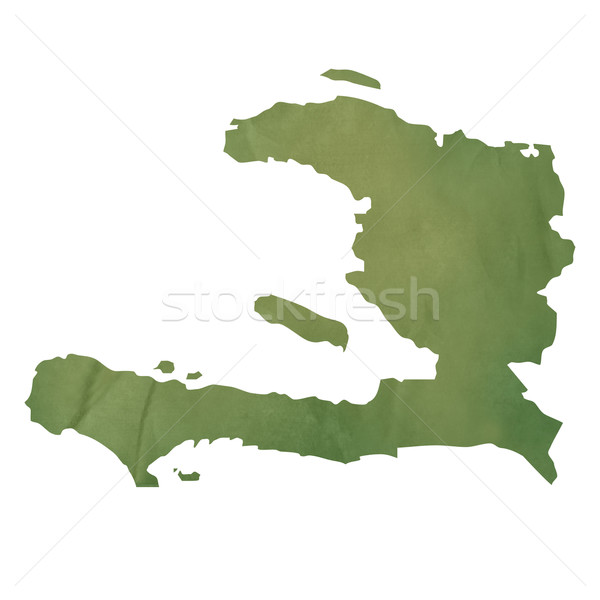Foto d'archivio: Vecchio · verde · carta · mappa · Haiti · isolato