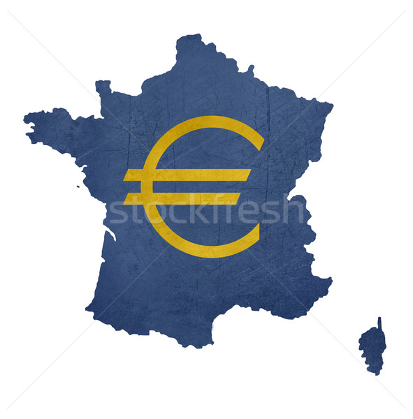 European currency symbol on map of France Stock photo © speedfighter