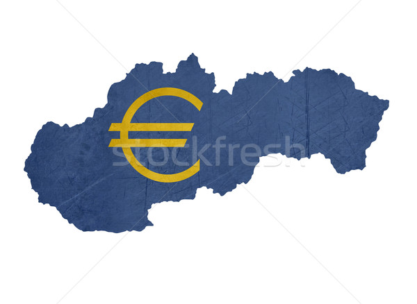 European currency symbol on map of Slovakia Stock photo © speedfighter