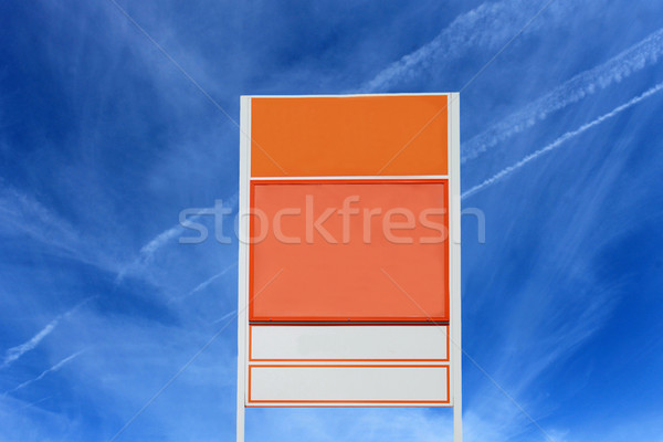 Road sign with blue sky background Stock photo © speedfighter