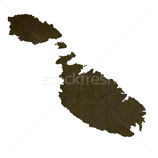 Dark silhouetted map of Malta Stock photo © speedfighter