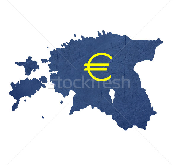 European currency symbol on map of Estonia Stock photo © speedfighter