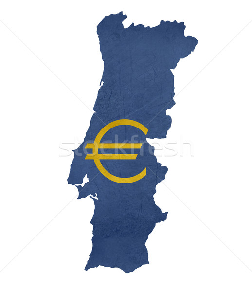 European currency symbol on map of Portugal Stock photo © speedfighter