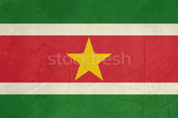 Stock photo: Grunge Suriname Flag