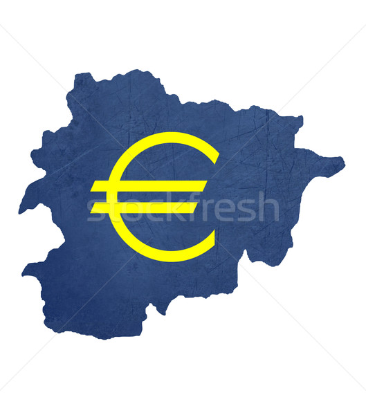 European currency symbol on map of Andorra Stock photo © speedfighter