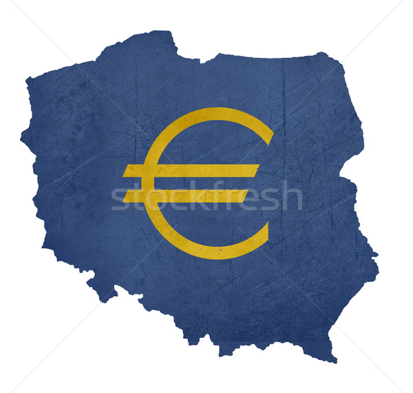 European currency symbol on map of Poland Stock photo © speedfighter