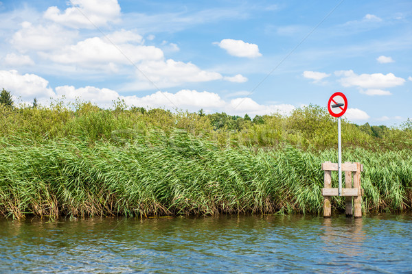 Nem csónakázás felirat tó díszlet piros Stock fotó © Sportactive