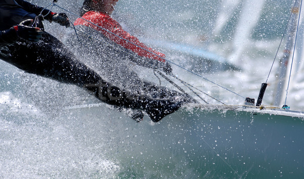Hullámok csobbanás vitorlázik csapatmunka aktív Stock fotó © Sportlibrary