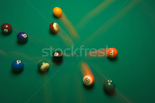 Balls on a pool (billard) table during play Stock photo © Sportlibrary