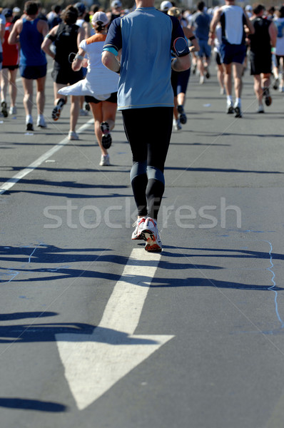 Maratón grupos corredor acción carretera fitness Foto stock © Sportlibrary