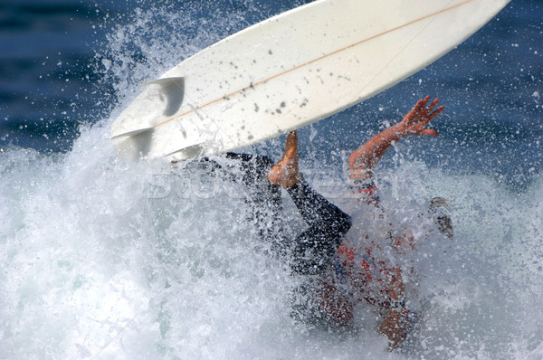 Silme dışarı erkek sörfçü eğlence kaza Stok fotoğraf © Sportlibrary