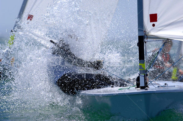 Sıçrama dalgalar yelkencilik takım çalışması aktif Stok fotoğraf © Sportlibrary