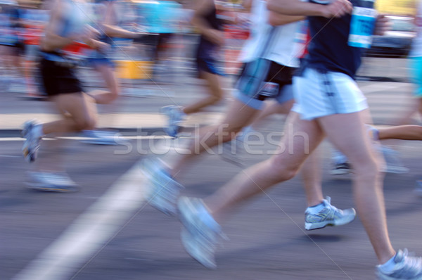 Maratón grupos corredor acción carretera fitness Foto stock © Sportlibrary