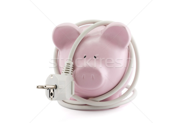 Energy Savings concept. Piggy bank with power plug. Clipping path included.  Stock photo © sqback