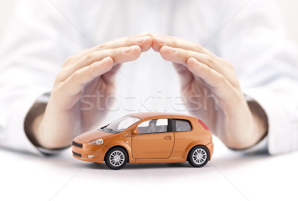 Auto Versicherung Hände Hand Spielzeug Service Stock foto © sqback