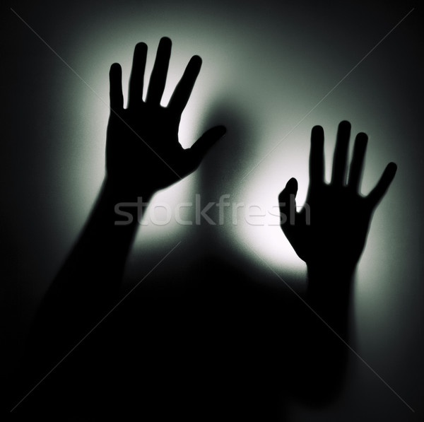 Miedo palma muerte silueta oscuro estrés Foto stock © sqback