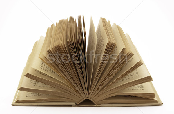 Open boek geïsoleerd witte papier studie universiteit Stockfoto © sqback