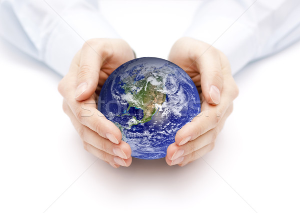 Earth in hands. Earth image provided by Nasa. Stock photo © sqback