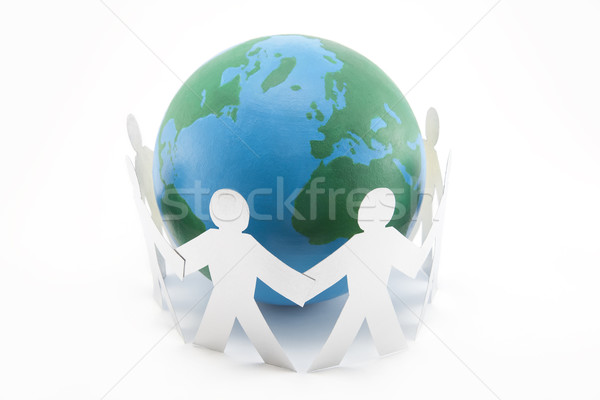 Globalny świecie świat znajomych grupy Zdjęcia stock © sqback