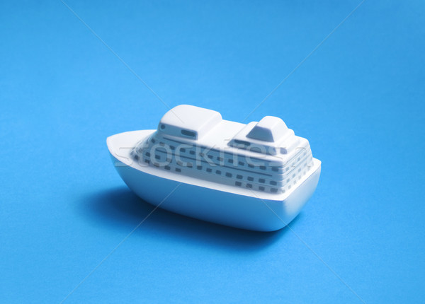 Zabawki statek pasażerski niebieski podróży łodzi statku Zdjęcia stock © sqback