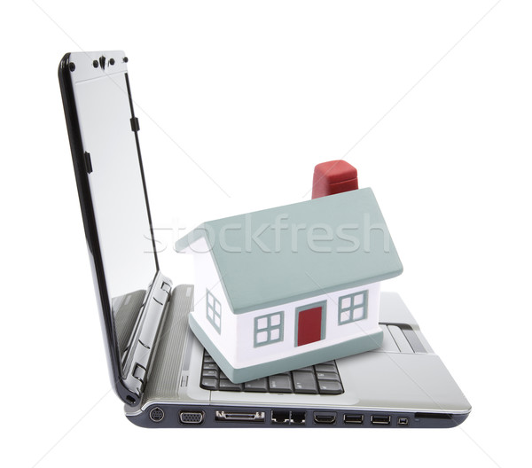 Juguete casa portátil aislado blanco ordenador Foto stock © sqback