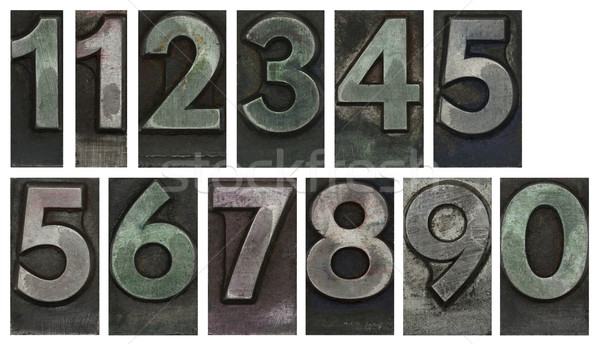 Metal type numbers isolated on white Stock photo © sqback