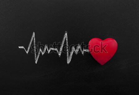 Heartbeat on blackboard Stock photo © sqback