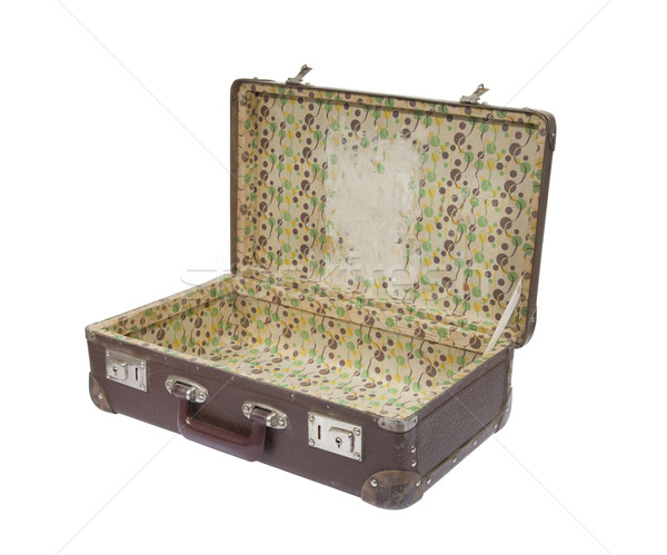 öreg bőrönd vágási körvonal retro bőr klasszikus Stock fotó © sqback