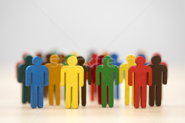 Colorful painted group of people figures  Stock photo © sqback