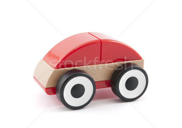 Wooden red car toy with clipping path Stock photo © sqback