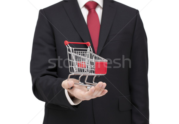 Cesta de la compra empresario mano hombre metal Foto stock © sqback