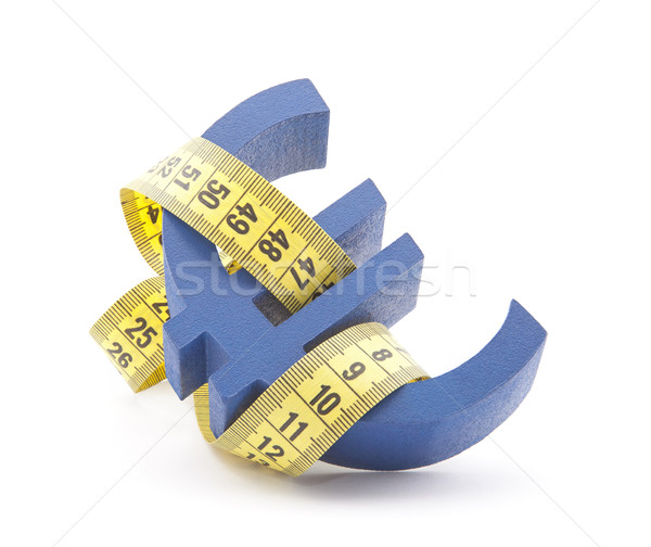 Blue euro symbol with measuring tape Stock photo © sqback