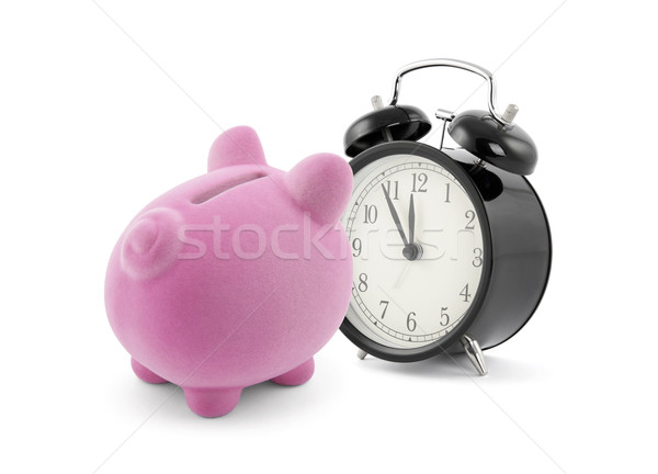Piggy bank with alarm clock Stock photo © sqback