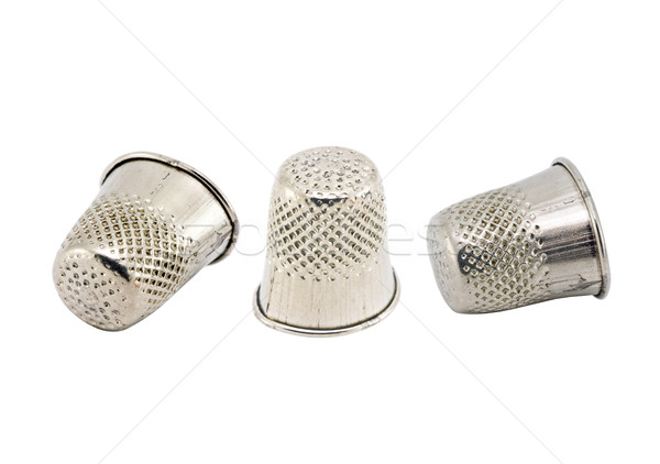 Naparstek odizolowany biały metal stali palec Zdjęcia stock © sqback