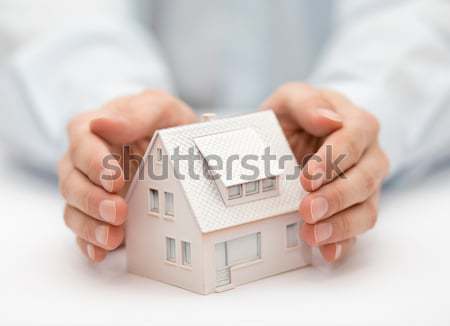 Haus Mann Bau home Sicherheit Stock foto © sqback