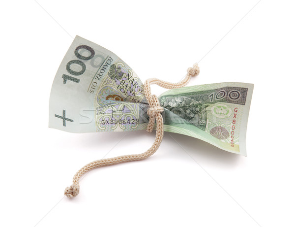 Polish money tied in twine with clipping path Stock photo © sqback