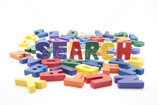 The word search written with colorful wooden letters Stock photo © sqback