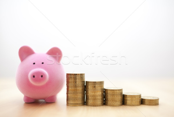 Rosa salvadanaio monete finanziare banca giocattolo Foto d'archivio © sqback