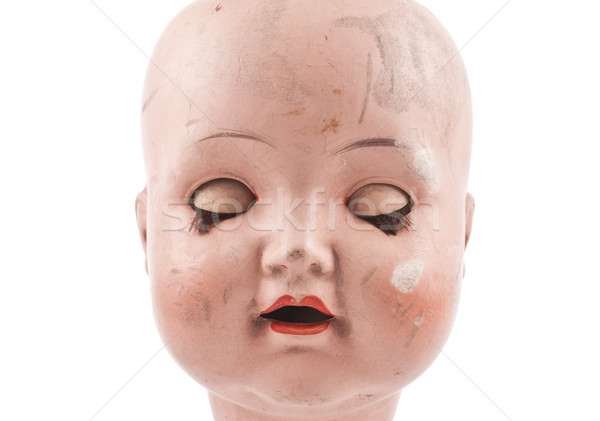 Puppe Gesicht isoliert weiß Augen Stock foto © sqback