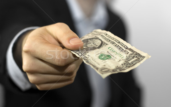One Dollar Bill in hand Stock photo © sqback