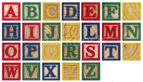 Alfabeto blocos isolado branco escolas Foto stock © sqback