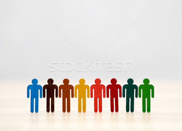 Coloré peint groupe de gens foule amis groupe [[stock_photo]] © sqback